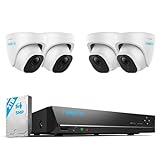 REOLINK Smart 5MP 8CH Home Security Camera System, 4pcs Wired 5MP PoE...