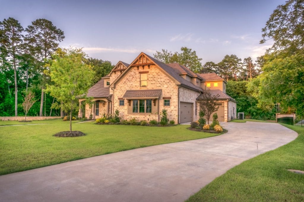 Beige bungalow house