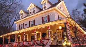 House with Christmas lights