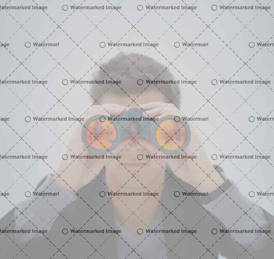 Man with binoculars