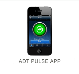 Black iPhone displaying ADT Pusle app