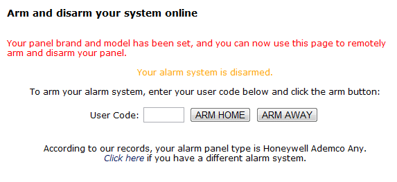 arm and disarm online nextalarm