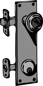 vector illustration of a door knob with deadbolt lock