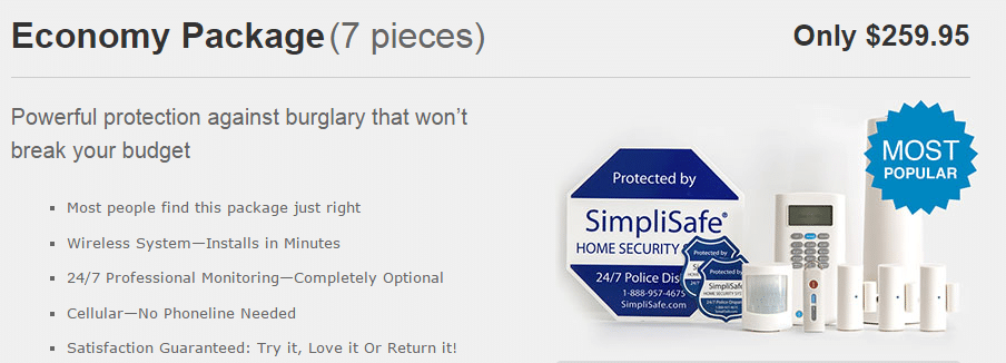 simplisafe economy package