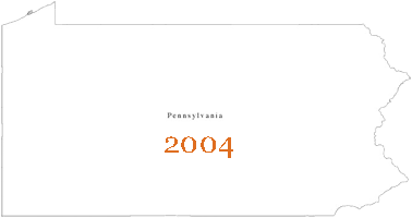Outline of Pennsylvania with 2004 in center