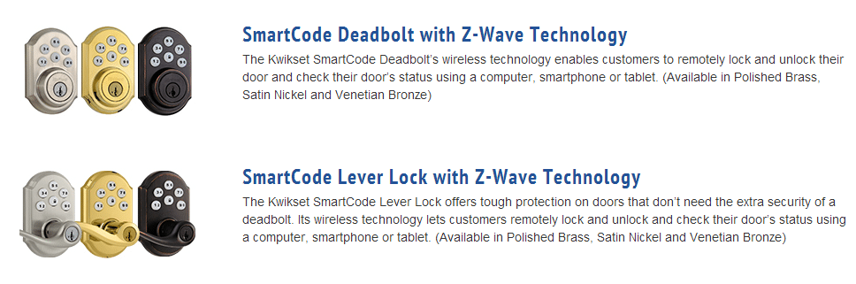 Pictures and descriptions of SmartCode Door Locks