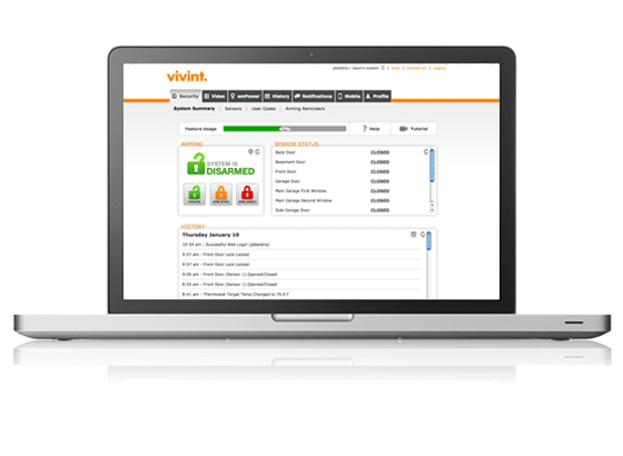 vivint security system control on laptop - Vivint vs ADT