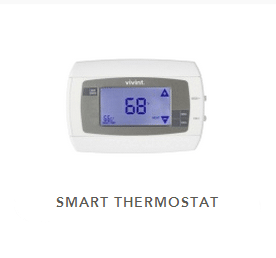 Proprietary smart thermostat displaying 68 degrees