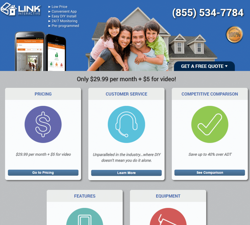 link interactive website screenshot